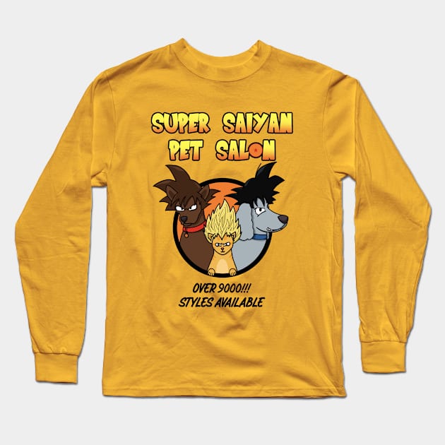 Super Saiyan Pet Salon - Dragonball anime Long Sleeve T-Shirt by WatershipBound